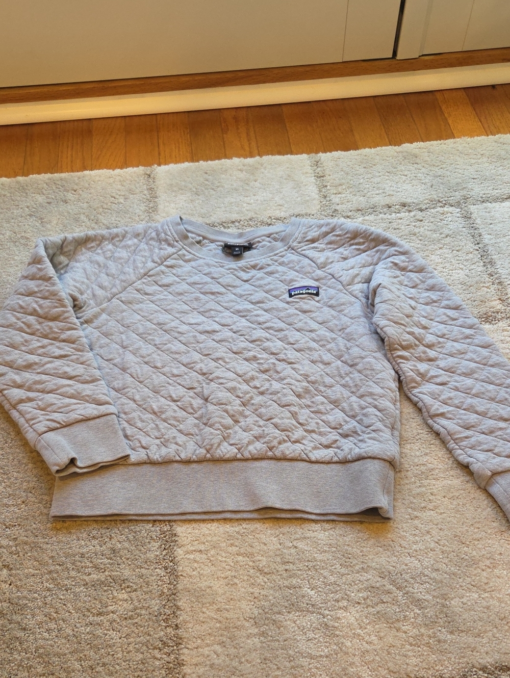 Patagonia Kids Quilted Crewneck Sweatshirt - Light Gray